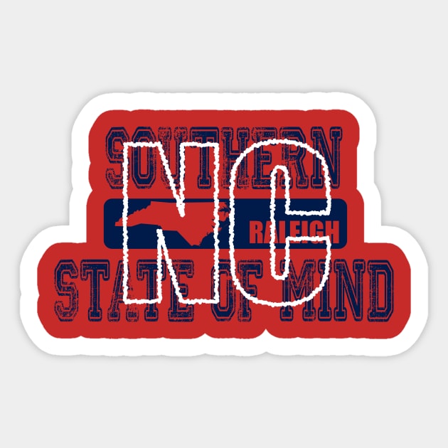 Southern State of Mind-North Carolina 3 red Sticker by 316CreativeGroup